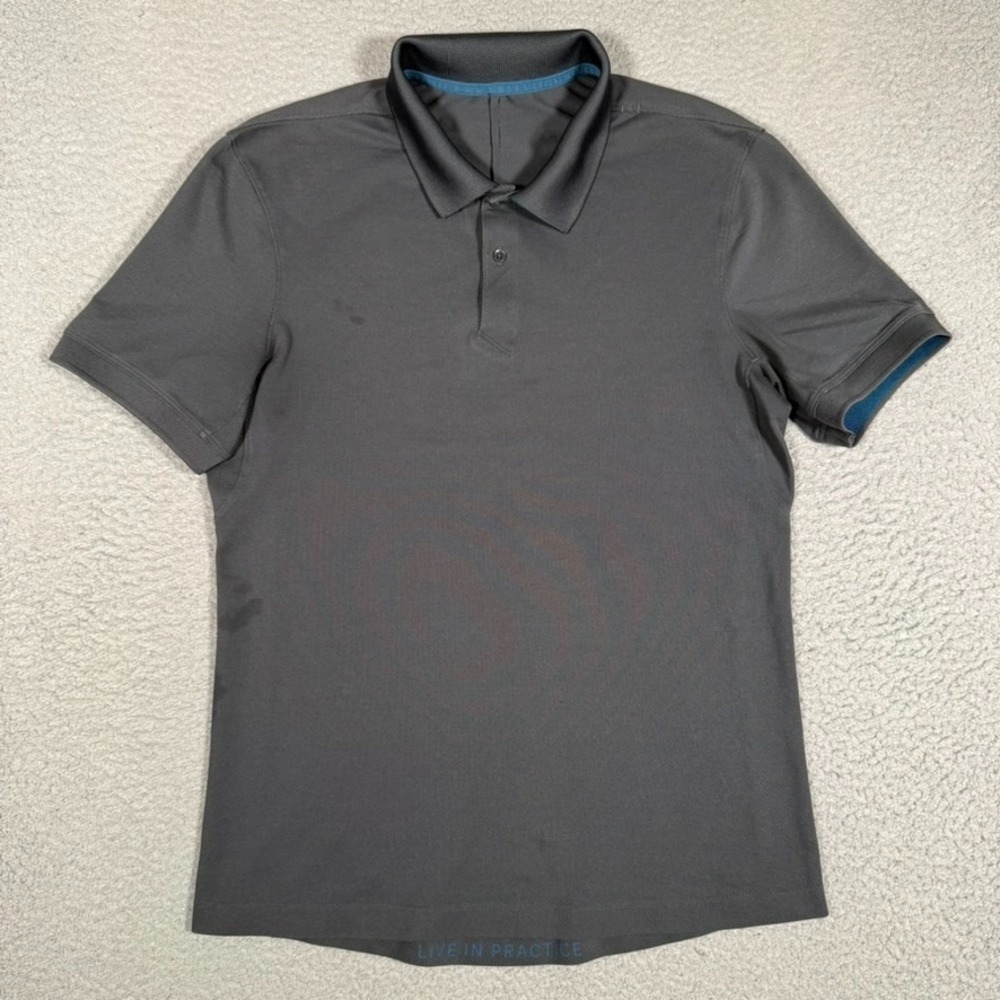 Lululemon Shirt Mens Small Gray Live in‎ Practice Polo Casual Preppy Golf Tennis